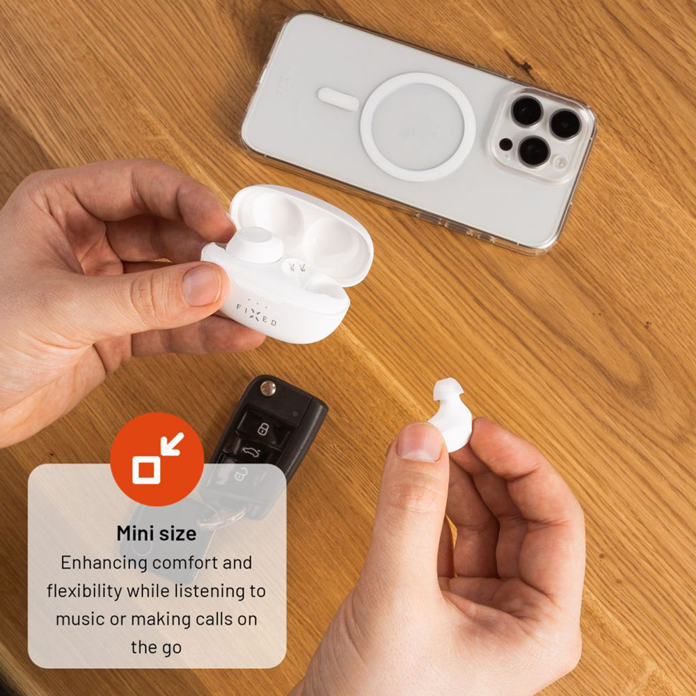 Handsfree Bluetooth Fastgjort, TWS, Hvid