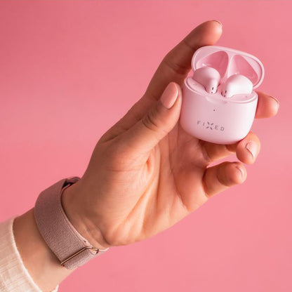 Handsfree Bluetooth Fastgjort, TWS, Pink