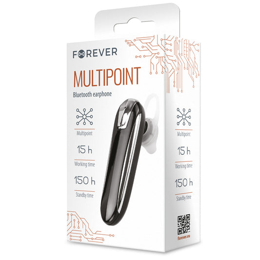 Håndfri Bluetooth Forever FBE-01, MultiPoint, Sort 