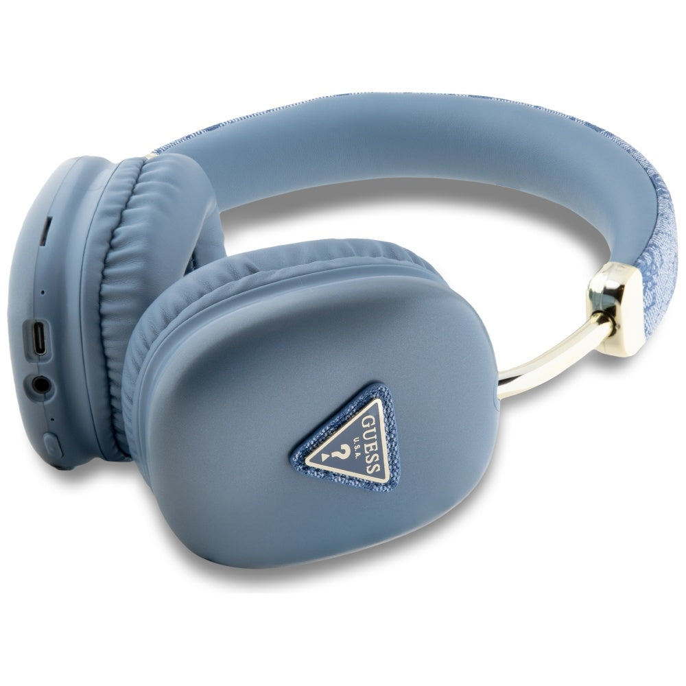 Handsfree Bluetooth Guess 4G Gold Triangle Logo, A2DP, Blue