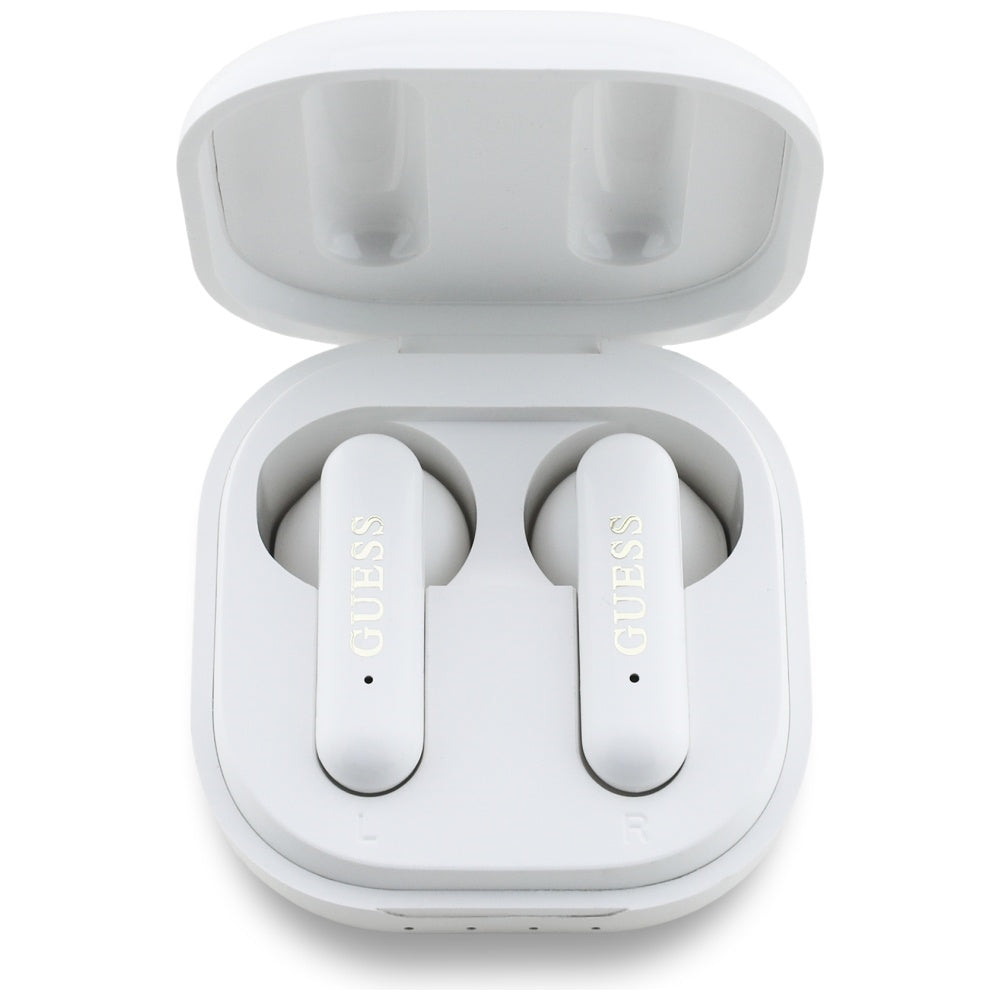 Handsfree Bluetooth Guess 4G Metal Logo, TWS, Hvid