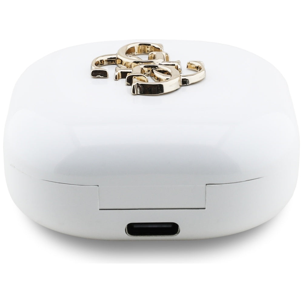 Handsfree Bluetooth Guess 4G Metal Logo, TWS, Hvid