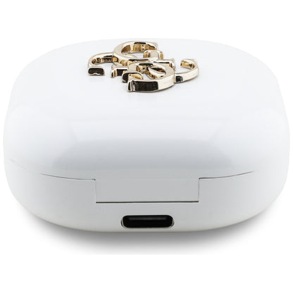Handsfree Bluetooth Guess 4G Metal Logo, TWS, Hvid