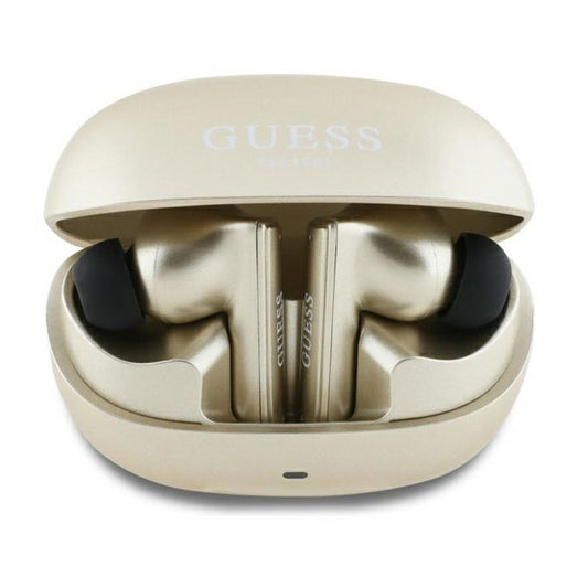 Handsfree Bluetooth Guess Capsule med trykt logo, TWS, ANC, Guld