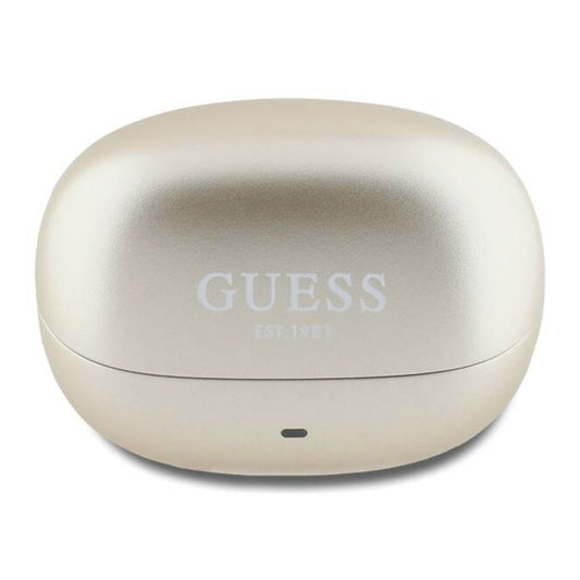 Handsfree Bluetooth Guess Capsule med trykt logo, TWS, ANC, Guld