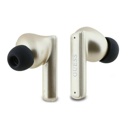 Handsfree Bluetooth Guess Capsule med trykt logo, TWS, ANC, Guld