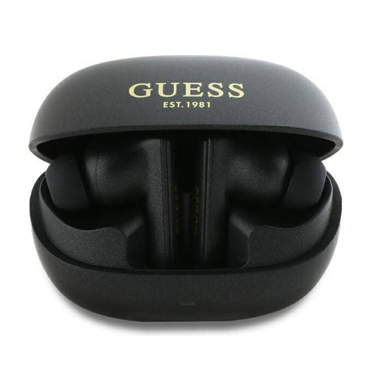 Handsfree Bluetooth Guess Capsule med trykt logo, TWS, ANC, Sort