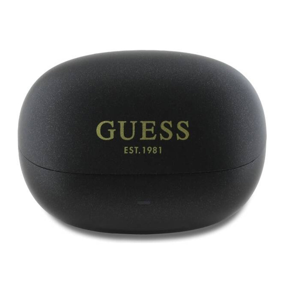 Handsfree Bluetooth Guess Capsule med trykt logo, TWS, ANC, Sort