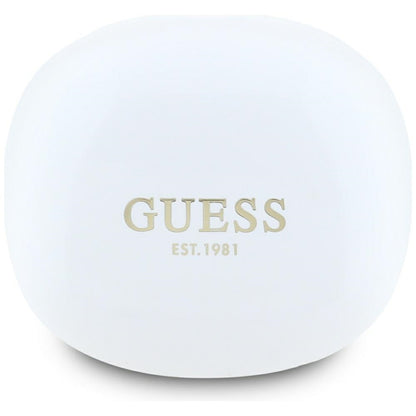 Handsfree Bluetooth Guess Flat Classic Logo Electroplated, TWS, Hvid