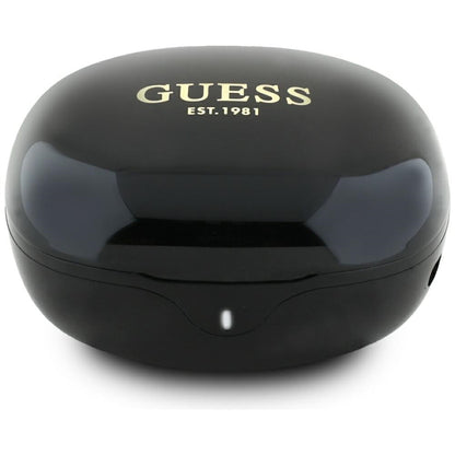 Handsfree Bluetooth Guess Flat Classic Logo Electroplated, TWS, Sort