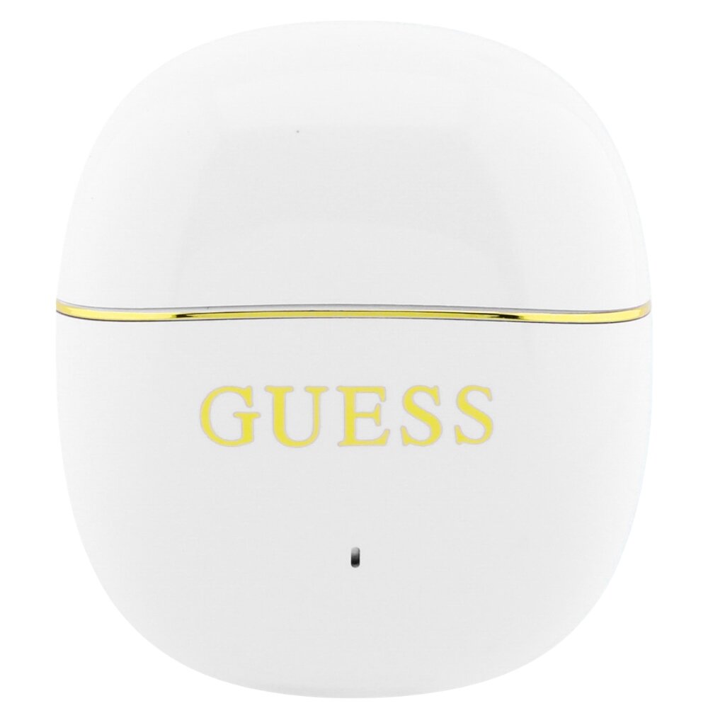 Handsfree Bluetooth Guess Glossy Gold Line Classic, TWS, Hvid