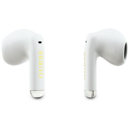 Handsfree Bluetooth Guess Glossy Gold Line Classic, TWS, Hvid
