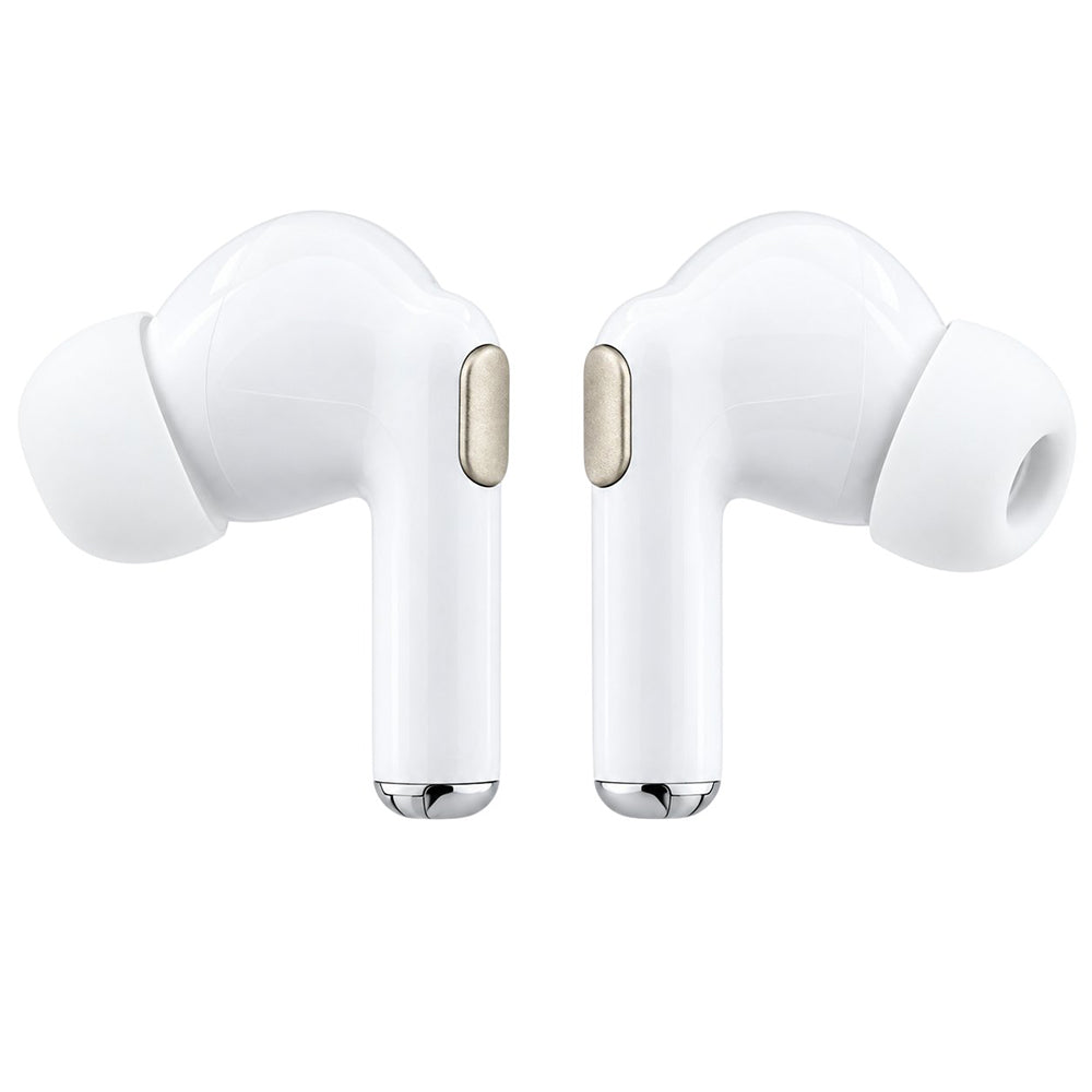 Guess Bluetooth-håndfri med blank guldfarvet linje og klassisk logo, TWS, hvid