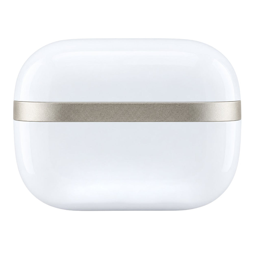 Guess Bluetooth-håndfri med blank guldfarvet linje og klassisk logo, TWS, hvid