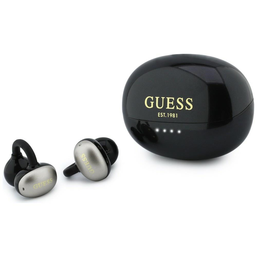 Handsfree Bluetooth Guess Metalisk Finish Elektropolerede Dele Klassisk, TWS, Sort