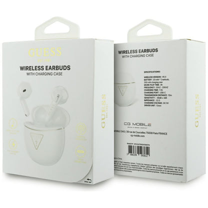 Handsfree Bluetooth Guess Script Print, TWS, Hvid