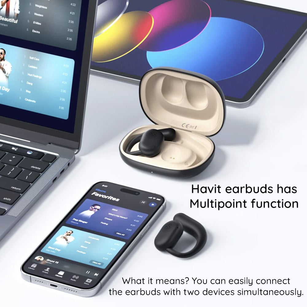 Handsfree Bluetooth HAVIT OWS914, TWS, Sort