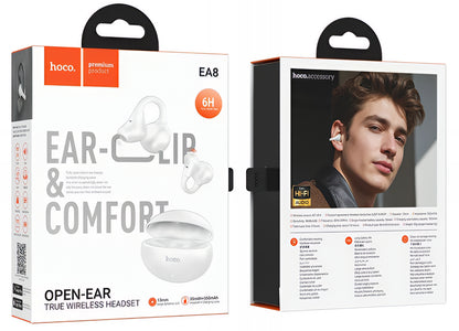Handsfree Bluetooth HOCO EA8, TWS, Hvid