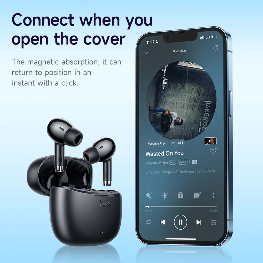 Handsfree Bluetooth HOCO EQ2, TWS, Sort