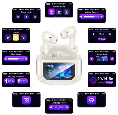 Handsfree Bluetooth HOCO EQ21, TWS, ANC, Hvid