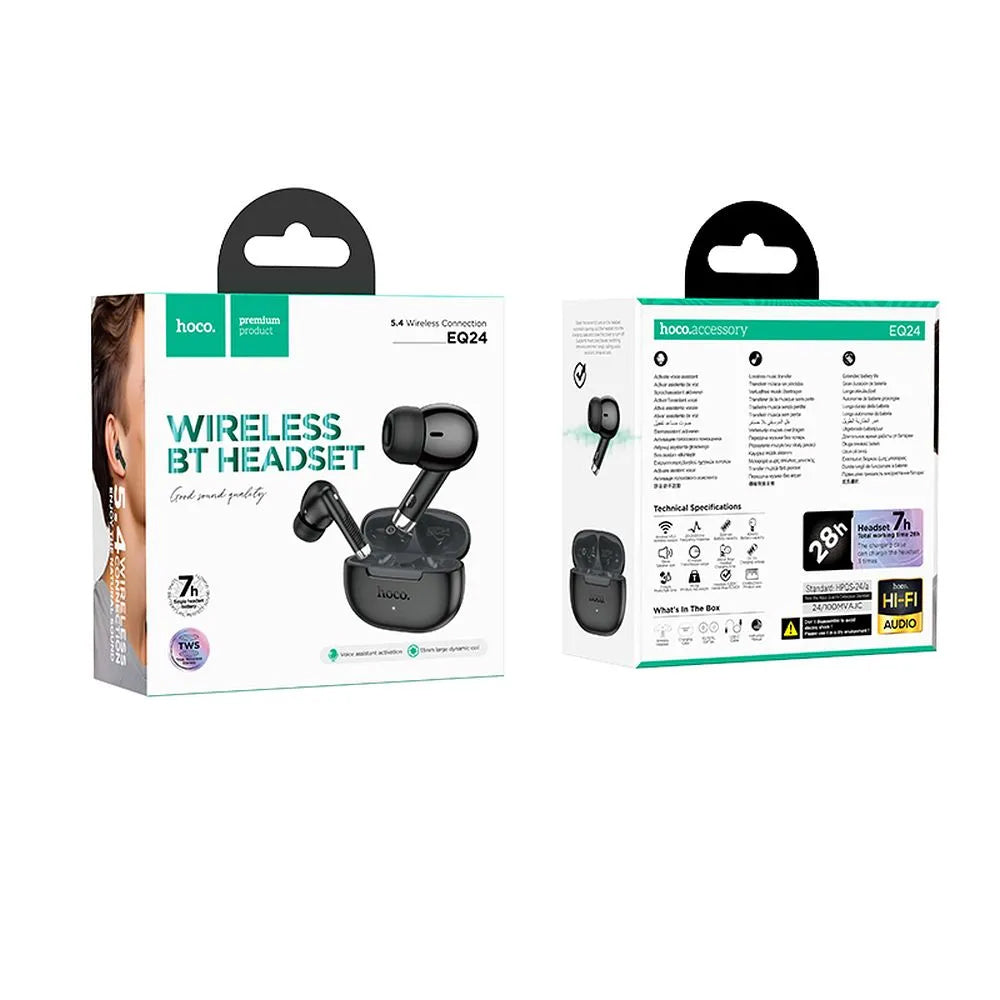 Handsfree Bluetooth HOCO EQ24, TWS, Sort