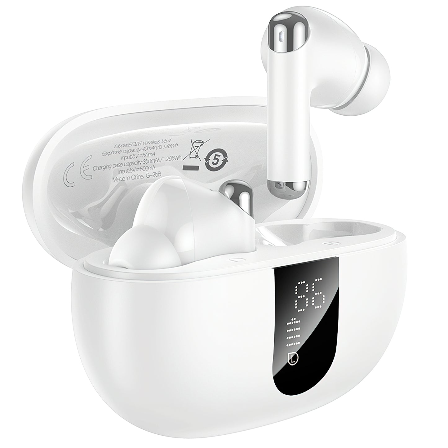 Handsfree Bluetooth HOCO EQ26, TWS, ANC, Hvid