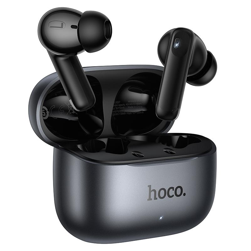 Bluetooth-håndfri HOCO EQ27 AI Oversættelse, TWS, ANC, Grå