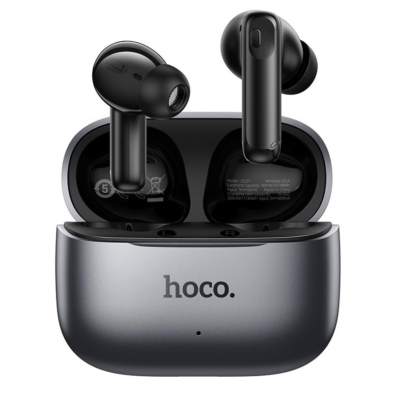 Bluetooth-håndfri HOCO EQ27 AI Oversættelse, TWS, ANC, Grå
