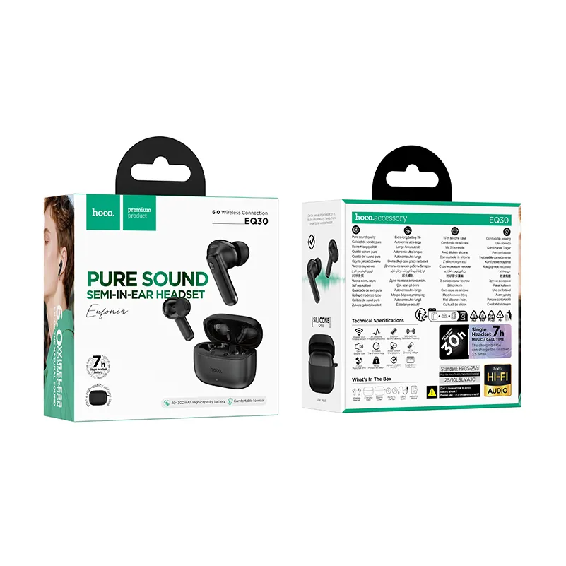 HOCO EQ30 Bluetooth Handsfree, TWS, Black