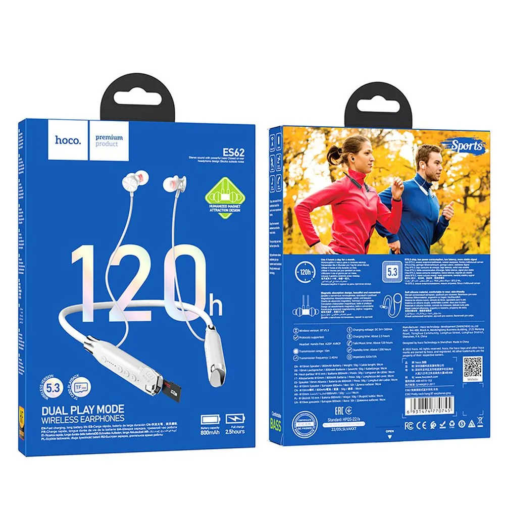 Handsfree Bluetooth HOCO ES62, A2DP, Grå