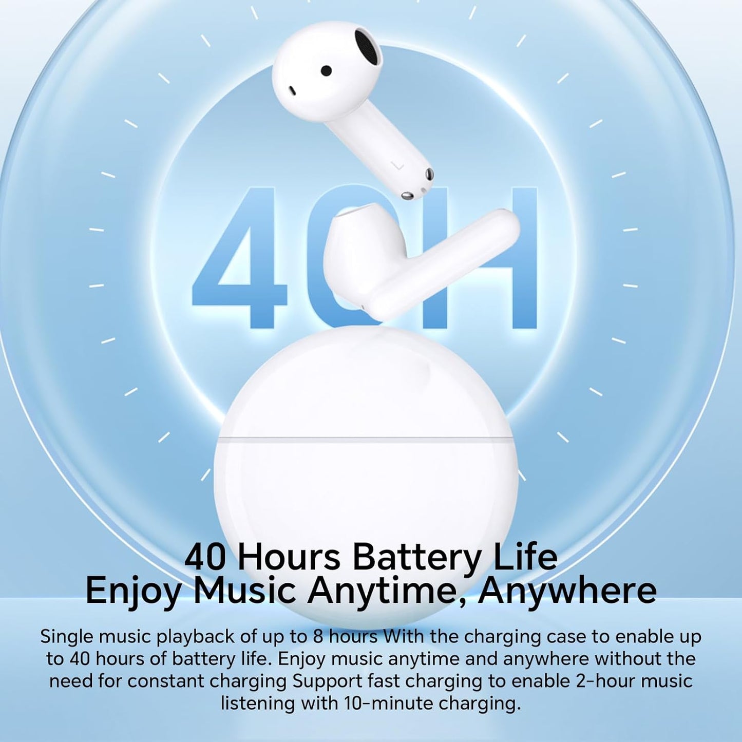 Handsfree Bluetooth Honor Choice X7e, TWS, ANC, Hvid 5504ABHF