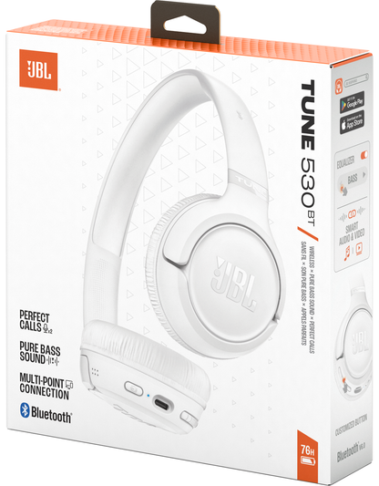 Handsfree Bluetooth JBL Tune 530BT, MultiPoint, A2DP, Hvid