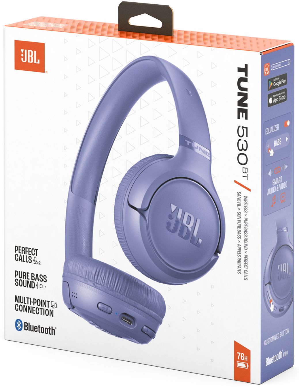 Handsfree Bluetooth JBL Tune 530BT, MultiPoint, A2DP, Blå JBLT530BTLAV