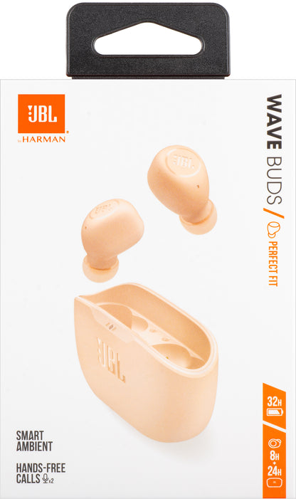 Handsfree Bluetooth JBL Wave Buds, TWS, Beige, Resælget JBLWBUDSBEG