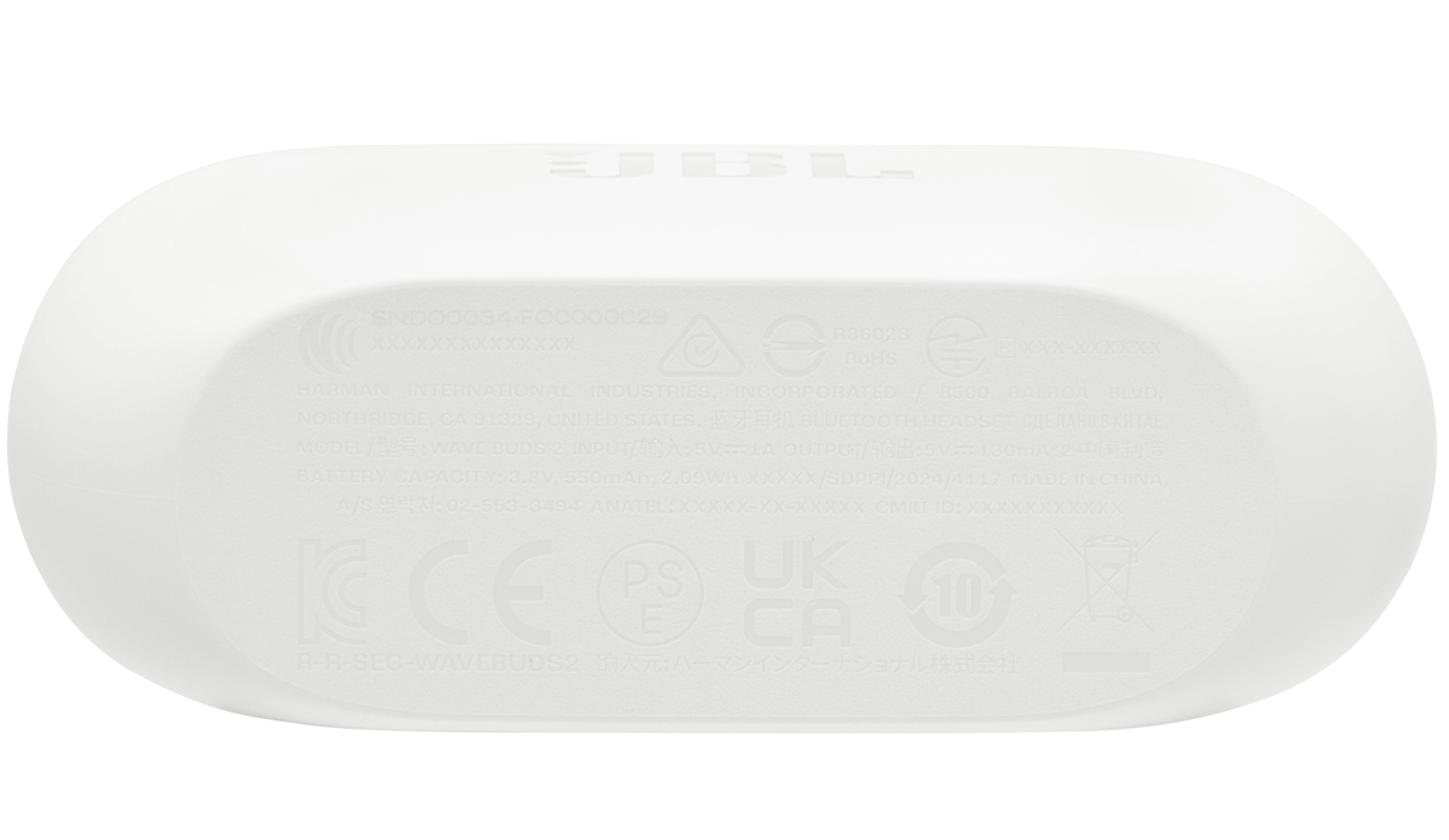 Handsfree Bluetooth JBL Wave Buds 2, TWS, ANC, MultiPoint, Hvid JBLWBUDS2WHT