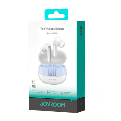 Handsfree Bluetooth Joyroom Funpods JR-FN2, TWS, ANC, Hvid