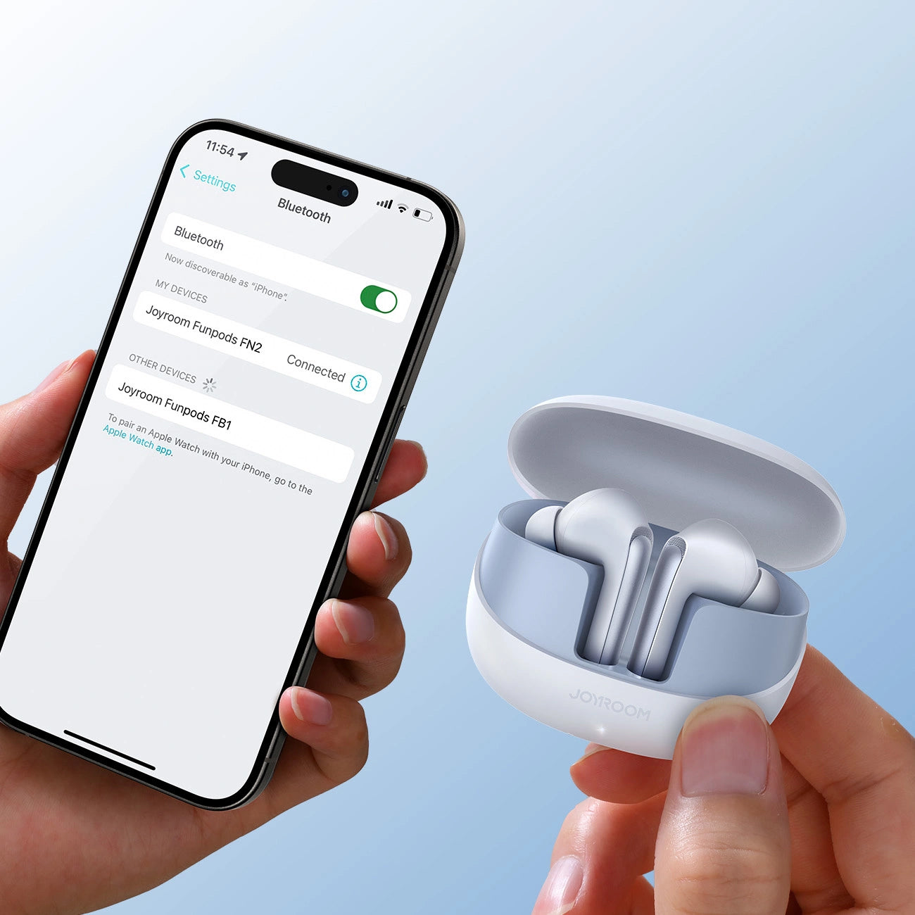 Handsfree Bluetooth Joyroom Funpods JR-FN2, TWS, ANC, Hvid