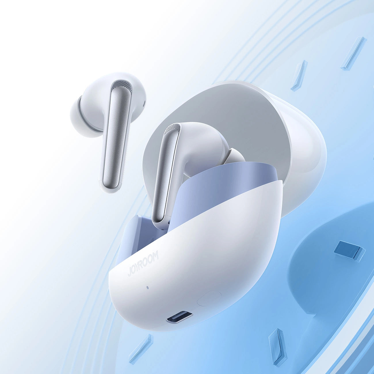 Handsfree Bluetooth Joyroom Funpods JR-FN2, TWS, ANC, Hvid