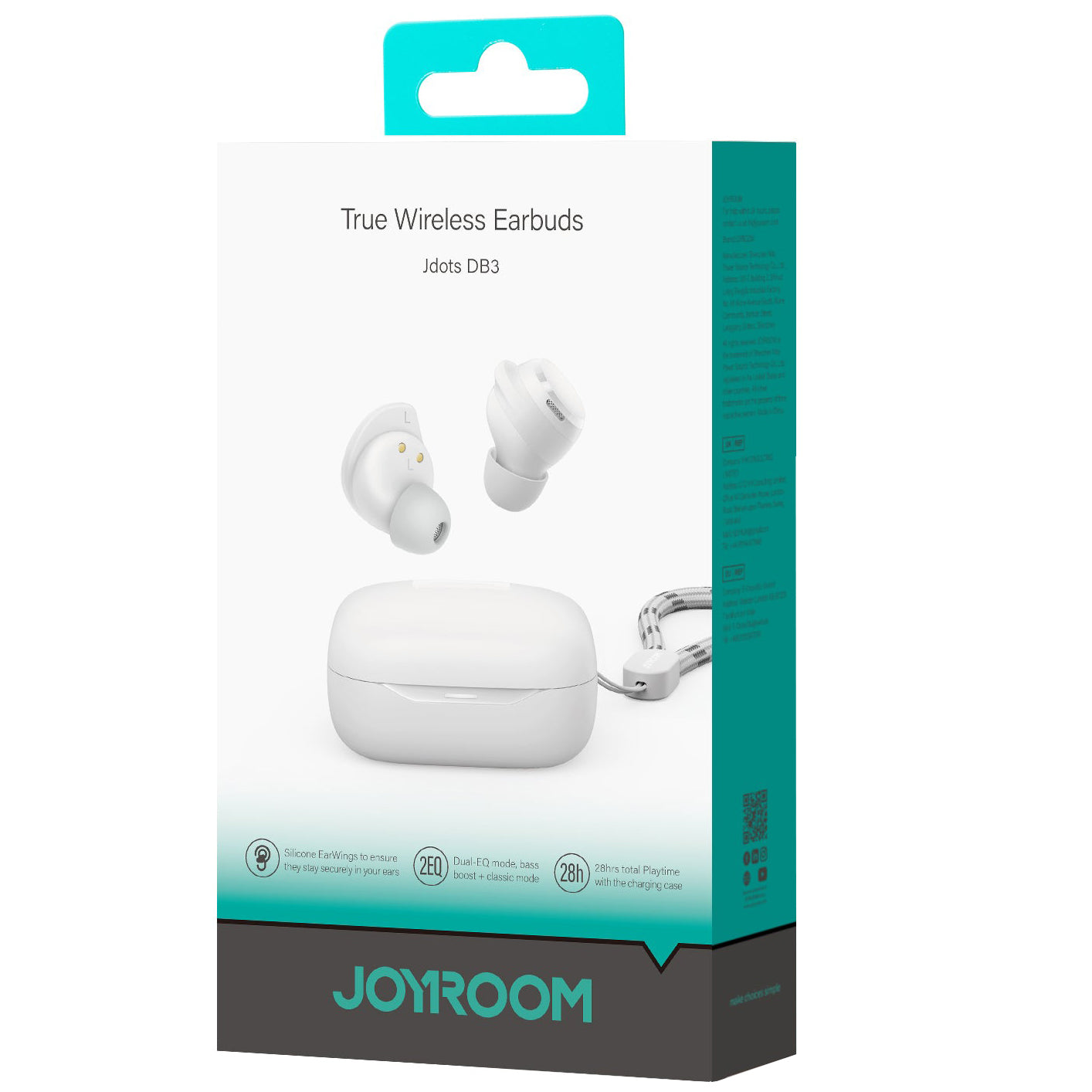 Handsfree Bluetooth Joyroom Jdots JR-DB3, TWS, Hvid