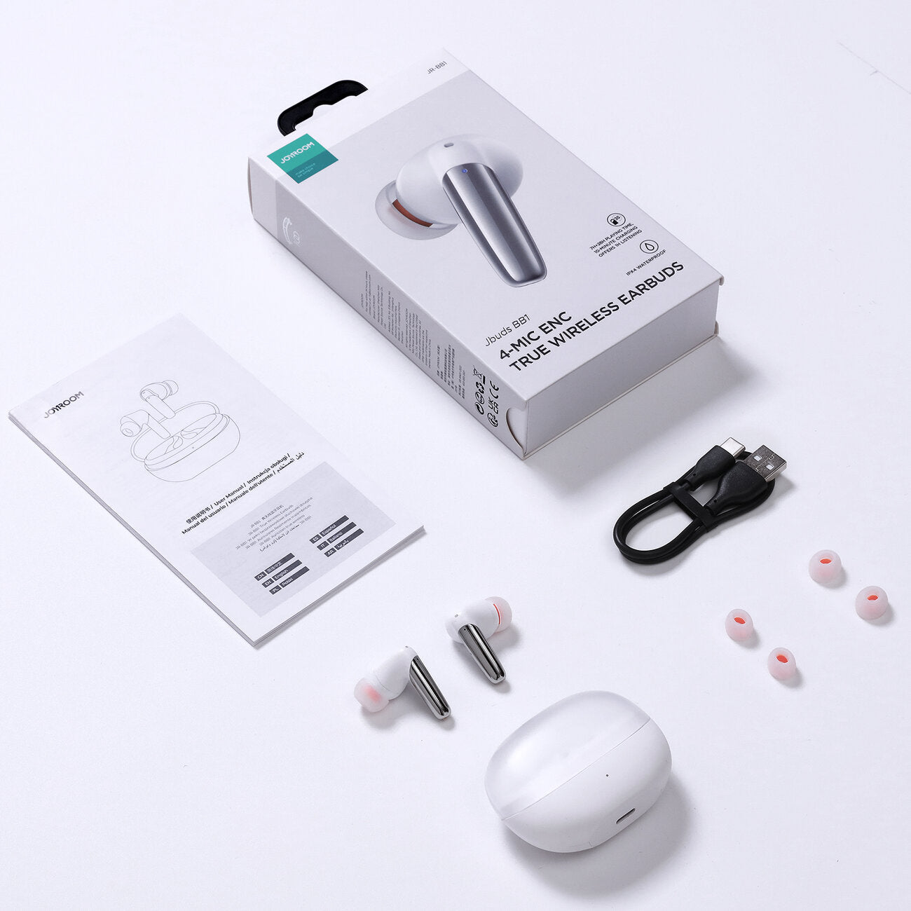 Bluetooth-håndfri Joyroom JR-BB1, TWS, Hvid