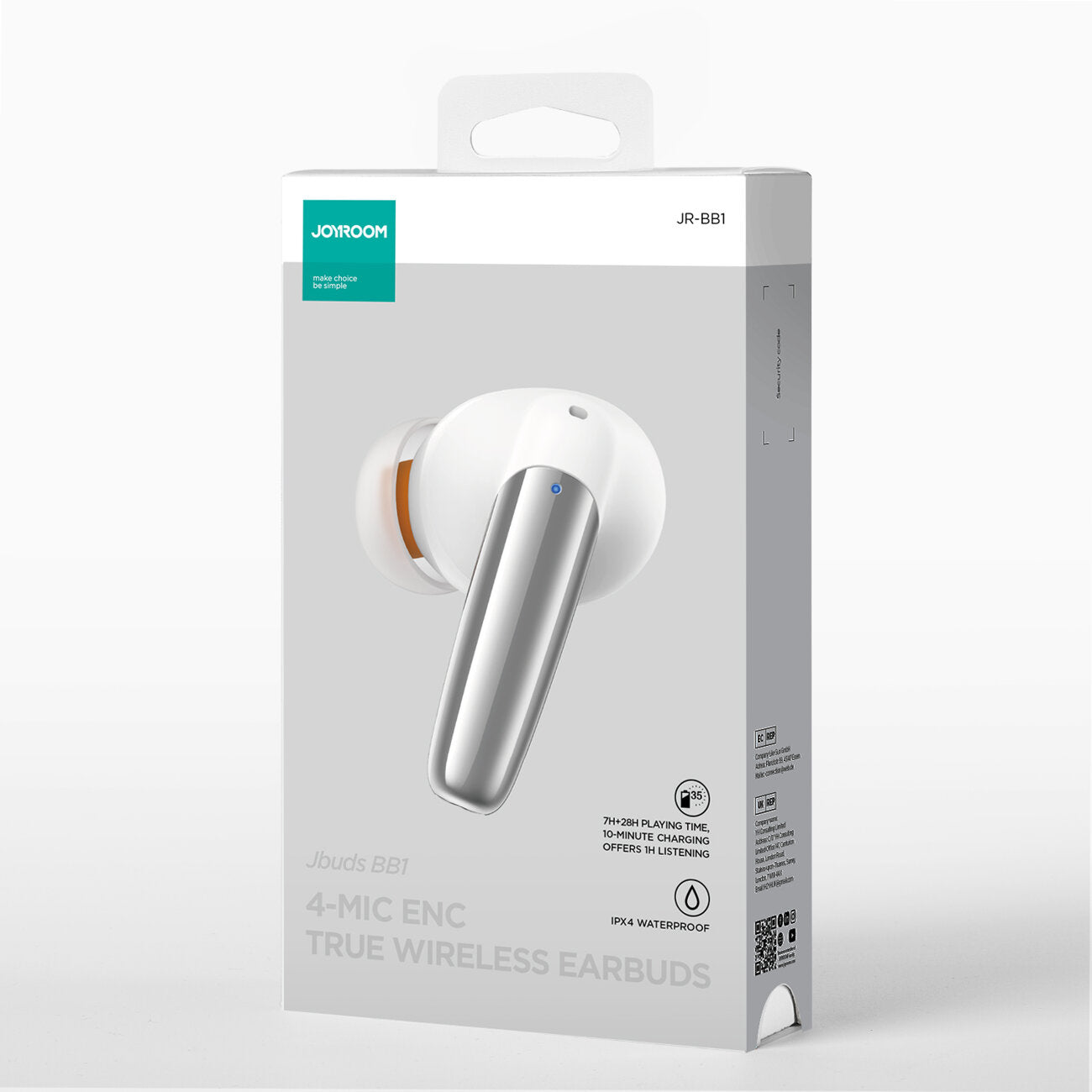 Bluetooth-håndfri Joyroom JR-BB1, TWS, Hvid