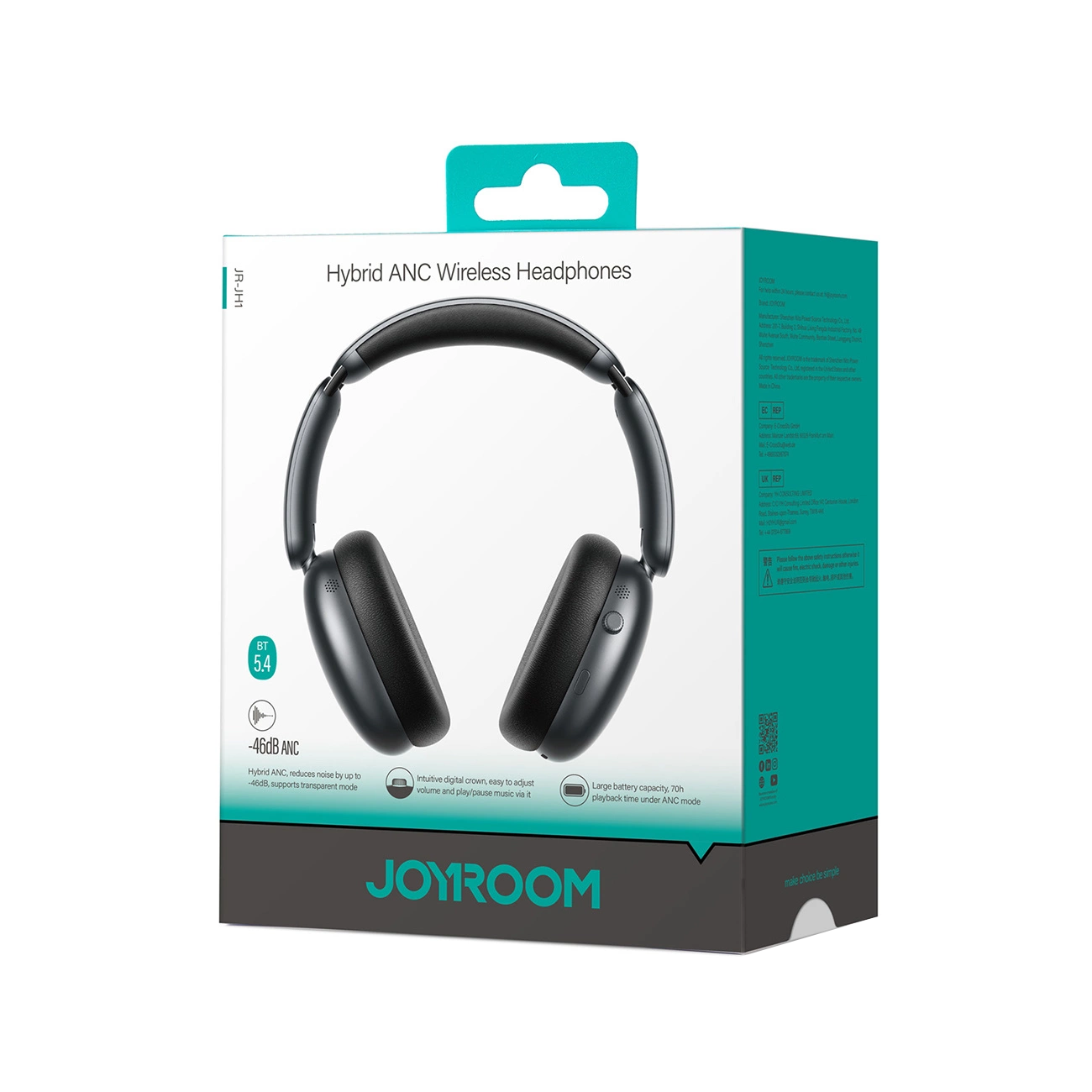 Handsfree Bluetooth Joyroom JR-JH1, A2DP, ANC, Sort