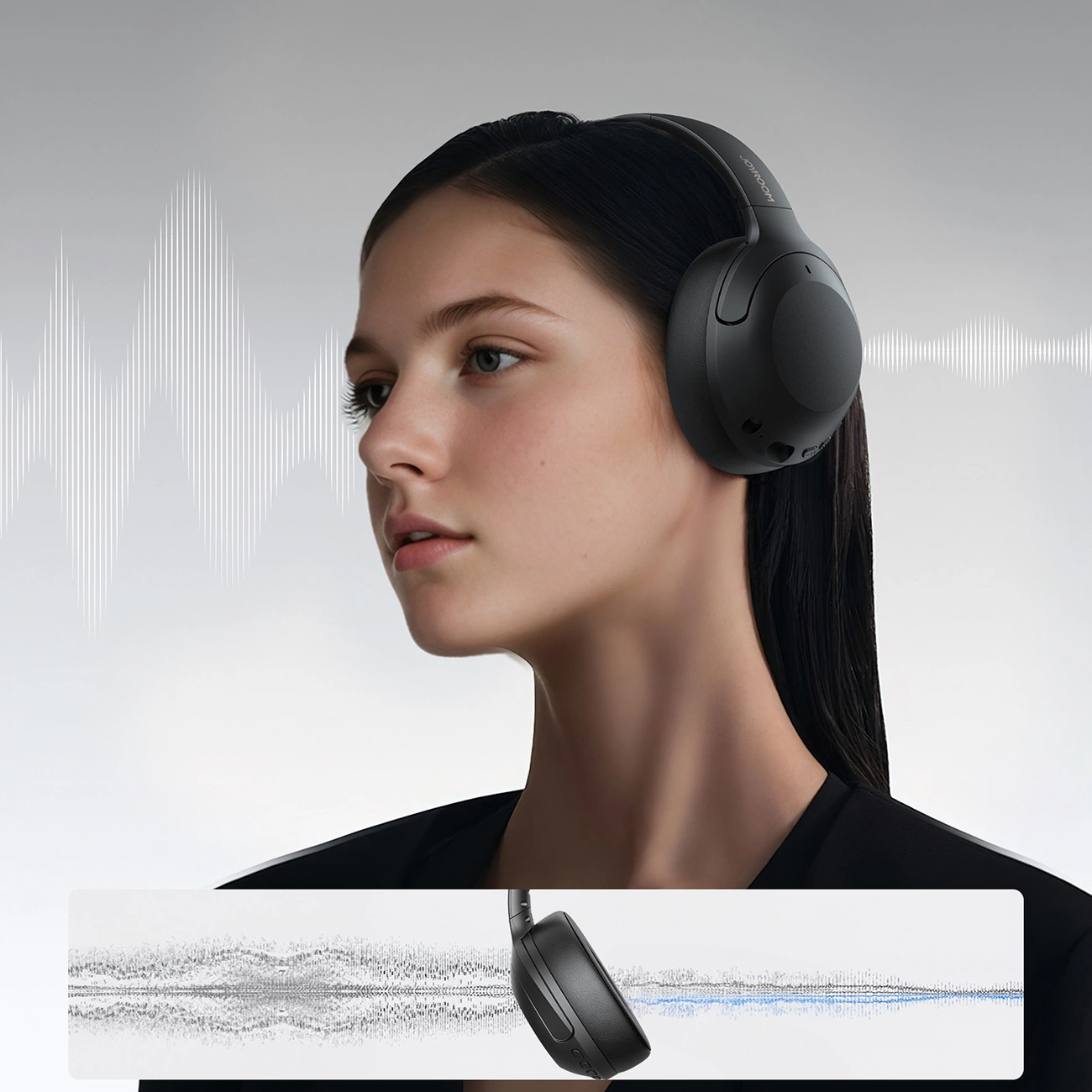 Handsfree Bluetooth Joyroom JR-JH2, A2DP, ANC, Sort