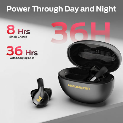 Handsfree Bluetooth Monster AC225, TWS, Sort