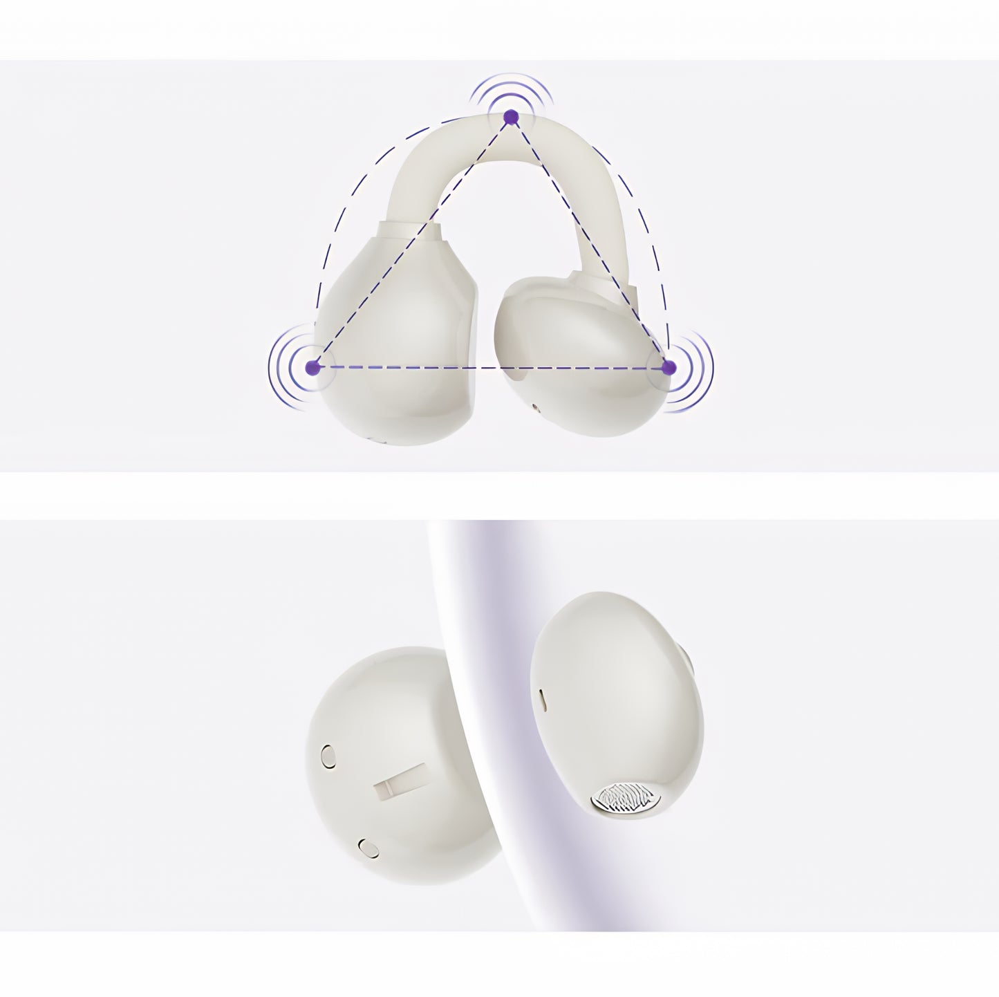 Handsfree Bluetooth Monster AirClip AC200, TWS, Lys Creme