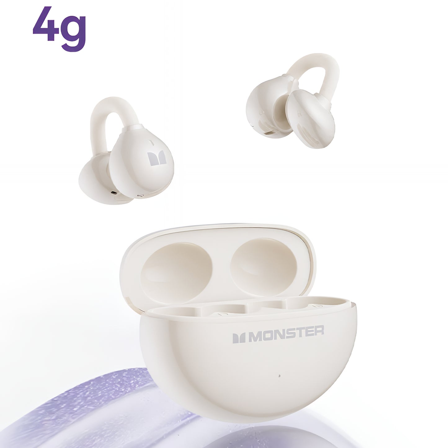 Handsfree Bluetooth Monster AirClip AC200, TWS, Lys Creme
