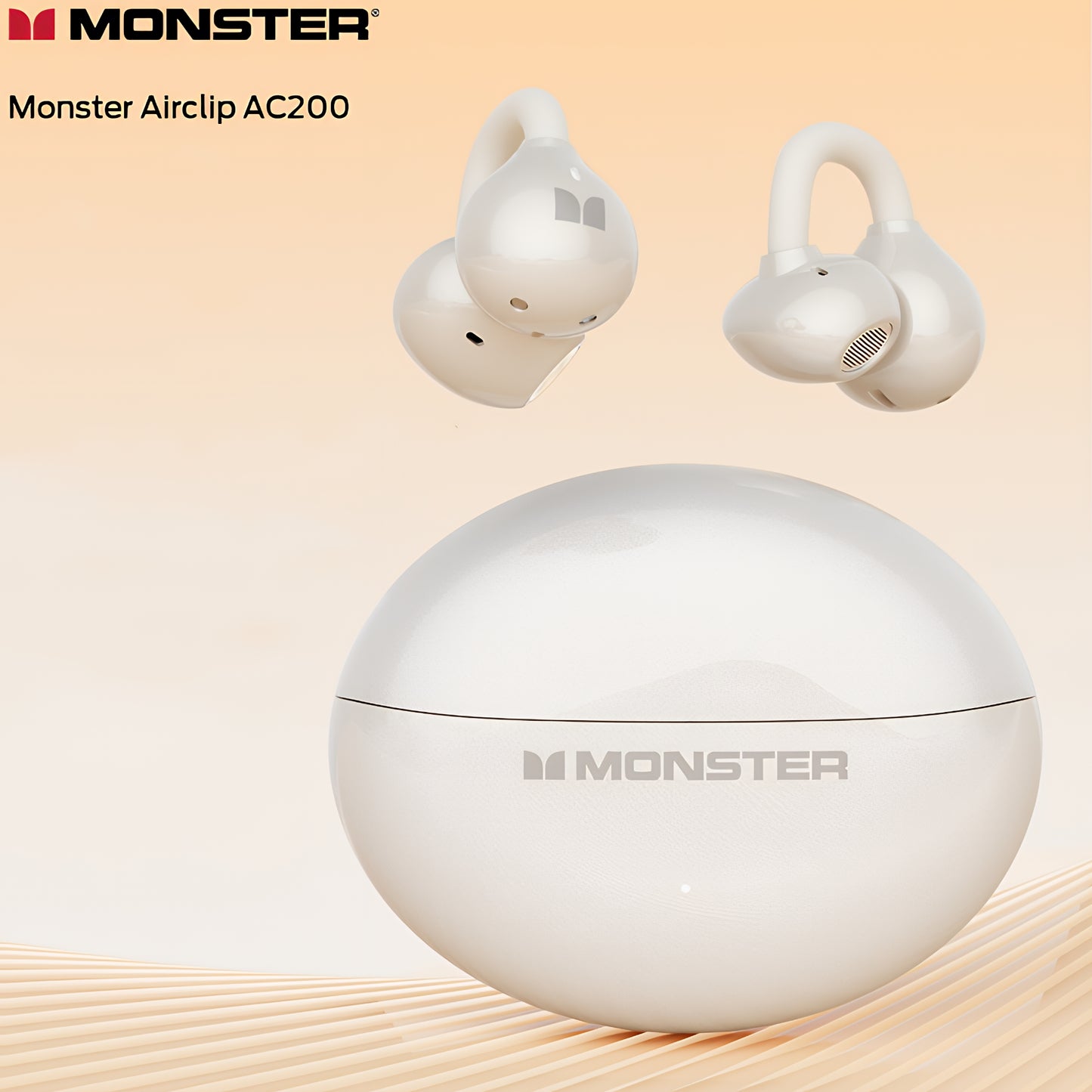 Handsfree Bluetooth Monster AirClip AC200, TWS, Lys Creme