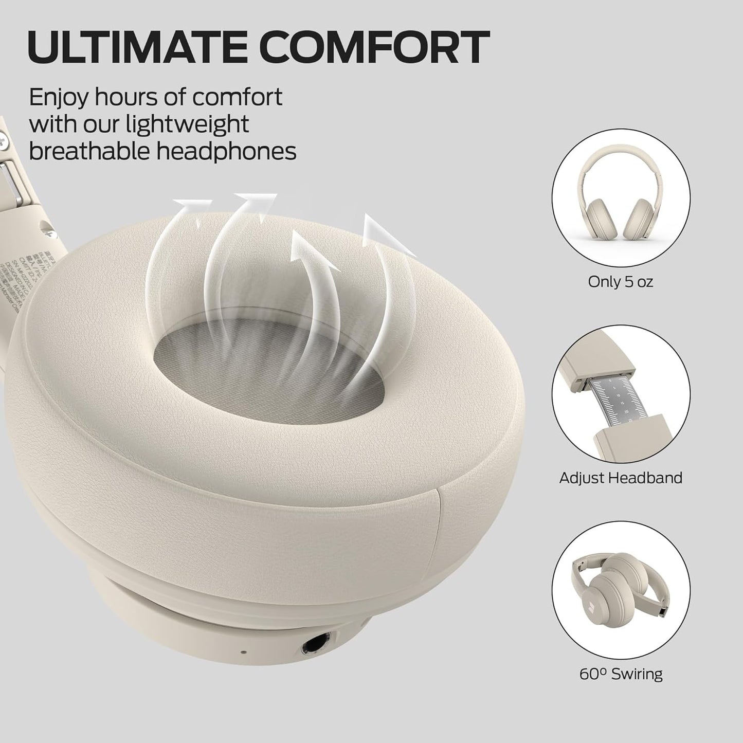 Handsfree Bluetooth Monster Mission 100, MultiPoint, A2DP, ANC, Hvid