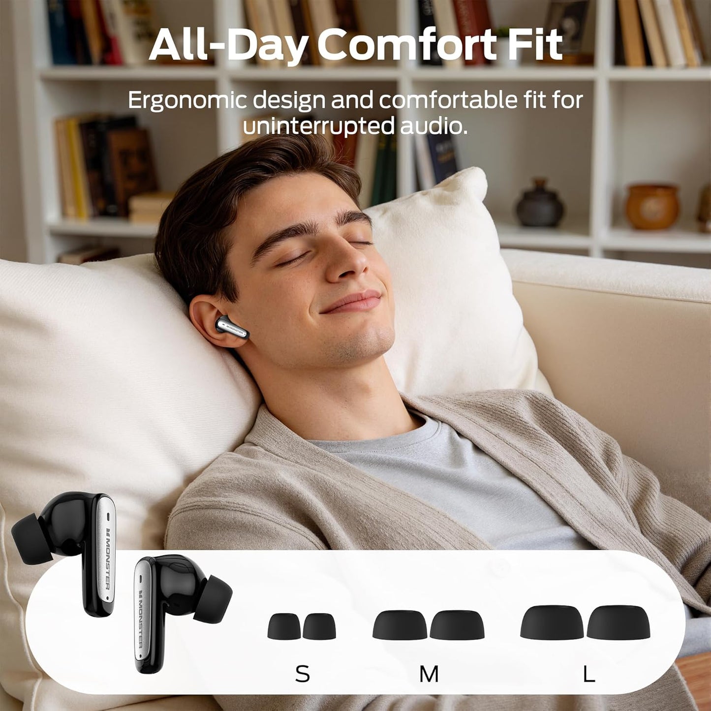 Handsfree Bluetooth Monster N-Lite 310, TWS, Sort