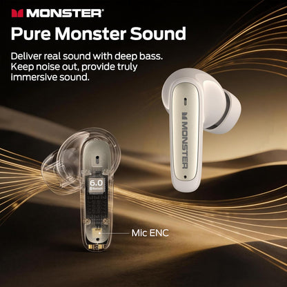 Handsfree Bluetooth Monster N-Lite 310, TWS, Lys creme